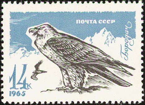 1965-139 Марка СССР Орёл-бородач   Хищные птицы II O