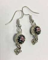 Серьги "Финифть", серебрение (сост. на фото)