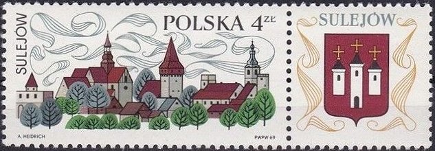 (1969-025) Марка + купон Польша "Монастырь Цистерцианцев"   Туризм III &Theta;