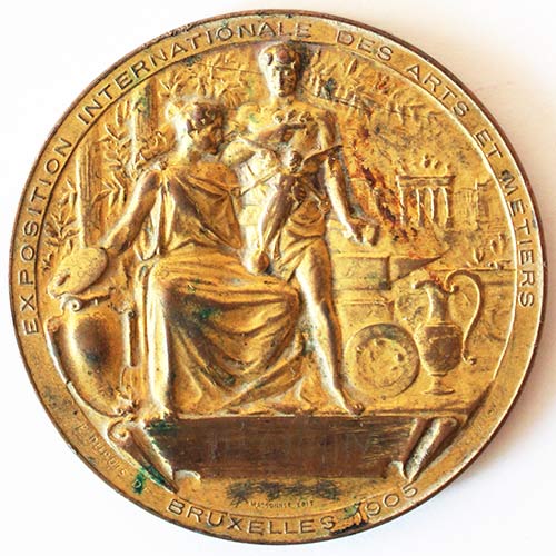 Настольная медаль &quot;75-я годовщина независимости Бельгии (1830-1905 гг)&quot;, бронза