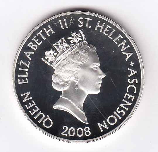 (2008) Монета Острова Св Елены и Вознесения 2008 год 5 фунтов &quot;Спитфайер&quot; Серебро Ag 925  PROOF
