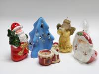 Подсвечники свечи Елка Дед Мороз Ангел сувениры новогодние