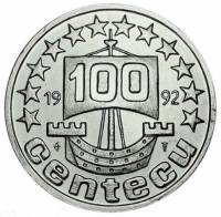 (№1992) Монета Нидерланды 1992 год 100 Ecu cent (Земля цветов)