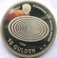 () Монета Нидерланды (Голландия) 1999 год 10  ""   Биметалл (Серебро - Ниобиум)  UNC