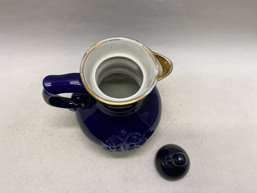 Кувшин кобальт позолота Бронницы Возрождение 24 см