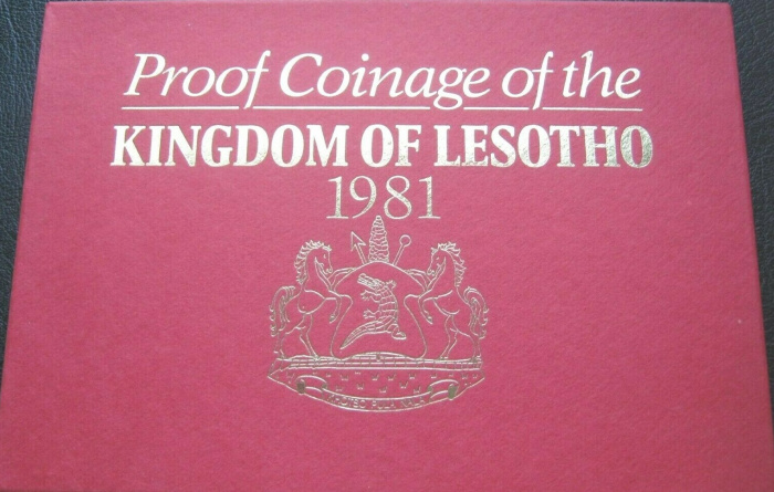 (1981, 8 монет) Набор монет Лесото 1981 год &quot;Мошвешве II&quot;   Буклет