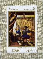 (№1968-25) Блок марок Эмират Аджман (ОАЭ) 1968 год "ampquotthe художника в его studioampquot Вермеер