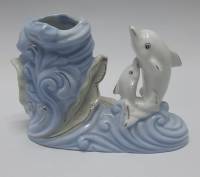 Ваза-подсвечник Дельфины фарфор (сост на фото)