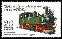 (1980-096) Марка Германия (ГДР) "Локомотив Радебойль-Радебург"    Узкоколейные ЖД ГДР III Θ