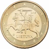 2017 Монета Литва 2017 год 10 евроцентов  Латунь  UNC
