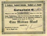 (№1923) Банкнота Германия 1923 год "1,000,000 Mark"