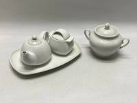 Набор для чая 4 предмета, чайник, 2 сахарницы, блюдо