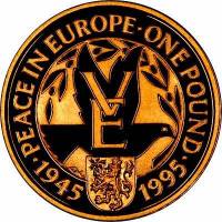 () Монета Остров Олдерни 1995 год 1 фунт ""   PROOF