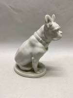 Статуэтка бульдог белый фарфор ЛФЗ 