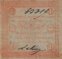 (№1844P-S384c) Банкнота Аргентина 1844 год "1 Peso"