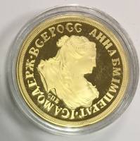 Реплика Монета Россия 1740 год 2 копейки 2 копейки 1740 г.  Золочение  PROOF