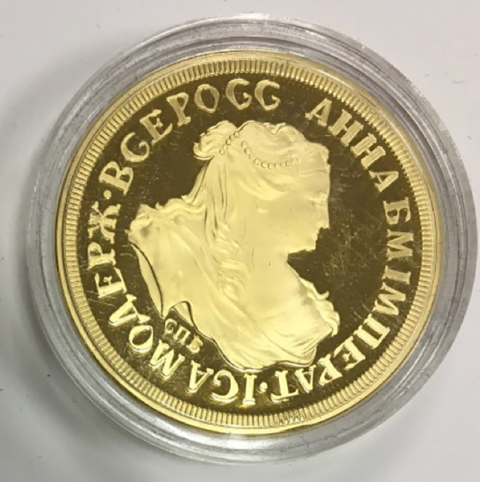 Реплика Монета Россия 1740 год 2 копейки 2 копейки 1740 г.  Золочение  PROOF