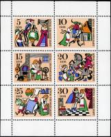 (1967-081) Лист (6 м 2х3) Германия (ГДР) "Сказки"    Фольклор III Θ
