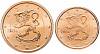 2004, 2 монеты, 1 и 2 цента Набор монет Евро Финляндия 2004 год   UNC