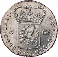 (№1763km117) Монета Нидерланды 1763 год 3 Gulden (60 Stuiver)