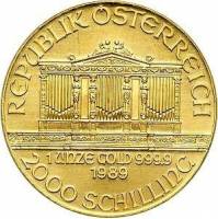 (№1989km2990) Монета Австрия 1989 год 2,000 Schilling (Венский Филармонический Оркестр)
