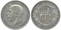 (1929) Монета Великобритания 1929 год 1/2 кроны "Георг V"  Серебро Ag 500  VF