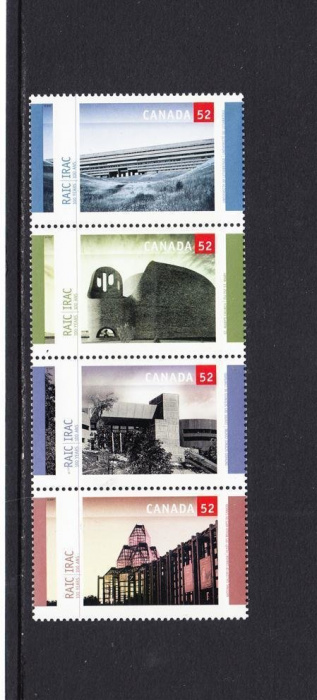 Лист марок Канада 2007 год &quot;Столетие Королевского архитектурного Института Канады&quot;, Гашеный