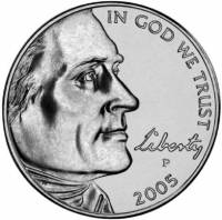 (2005p) Монета США 2005 год 5 центов  Бизон Экспедиция Льюиса и Кларка 200 лет Никель  UNC