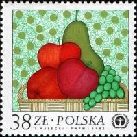 (1983-008) Марка Польша "Фрукты"    Охрана природы III Θ