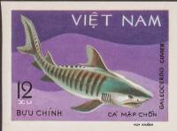 (1980-042a) Марка Вьетнам "Тигровая акула"  Без перфорации  Акулы III Θ