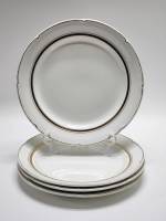 Тарелки десертные 4 шт ЗИК Конаково белые с золотым  диаметр 20 см