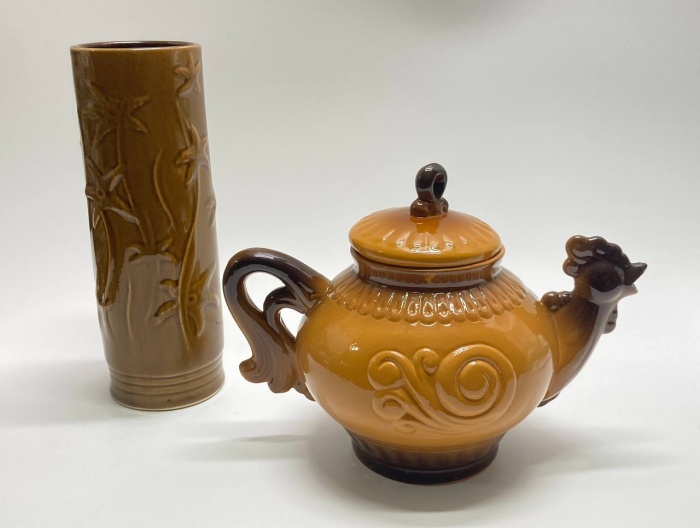 Чайник заварочный + ваза, обливная керамика