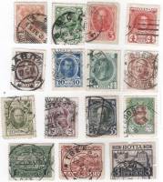 1913-109-119 121-124 Серия Набор марок 15 шт Россия  20 выпуск 300 лет дому Романовых II Θ