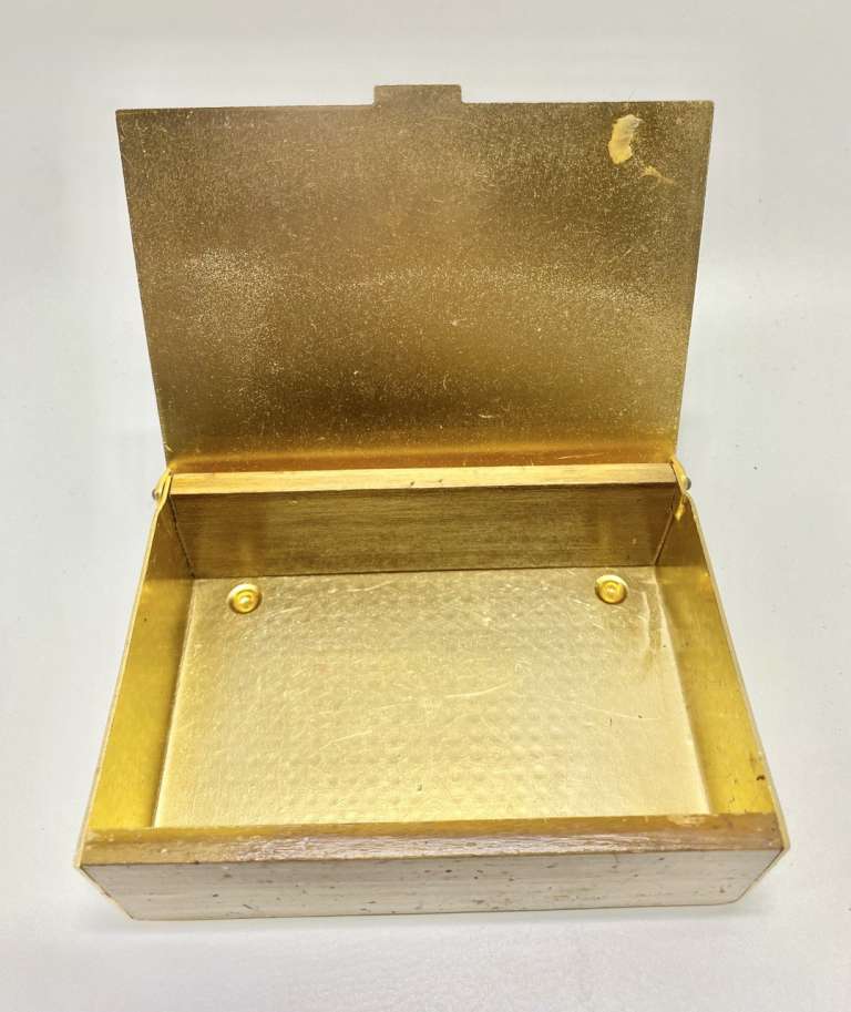 Шкатулка табакерка латунь дерево СССР клеймо