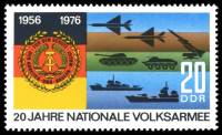 (1976-012) Марка Германия (ГДР) "Вооруженные силы"    Народная Армия 20 лет III Θ