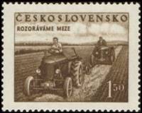 (1951-013) Марка Чехословакия "Вспашка поля"    Сельское хозяйство II Θ