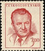 (1948-025) Марка Чехословакия "К. Готвальд (Красная)"    Президент Готвальд (Стандартный выпуск) I Θ