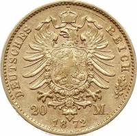 () Монета Германия (Империя) 1872 год 20  ""   Биметалл (Платина - Золото)  UNC