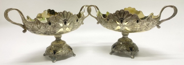 Фруктовницы конфетницы металл филигрань 2шт