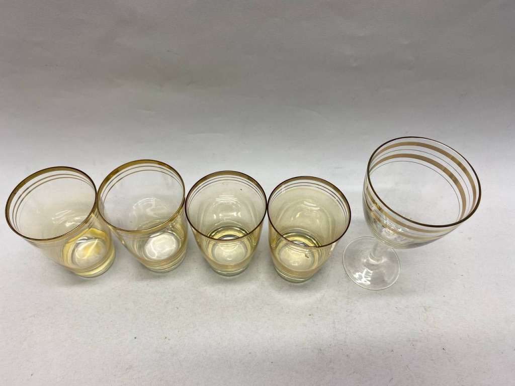Стакан, бокал, золотая кайма, СССР, 5 шт