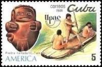 (1989-060) Марка Куба "Резная фигурка"    Обычаи индейцев III Θ