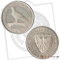 (1930j) Монета Германия (Веймар) 1930 год 3 марки   Освобождение Рейнланда Серебро Ag 500  XF