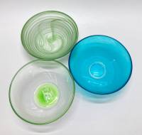 Салатники цветные, стекло, 3 шт