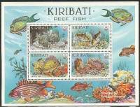 (№1985-12) Блок марок Кирибати 1985 год "Лист 4 No452455", Гашеный