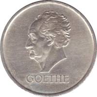 (1932e) Монета Германия (Веймар) 1932 год 3 марки   Гёте 100 лет смерти Серебро Ag 500  UNC