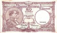 (№1944P-111a.20) Банкнота Бельгия 1944 год "20 Francs"