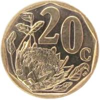 (№2011km502) Монета Южная Африка 2011 год 20 Cents (Африка-Дзонга - легенда Тсвана)