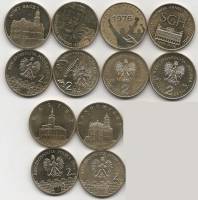 118 121 123 126 128 129 6 монет по 2 злотых Набор монет Польша 2006 год   UNC