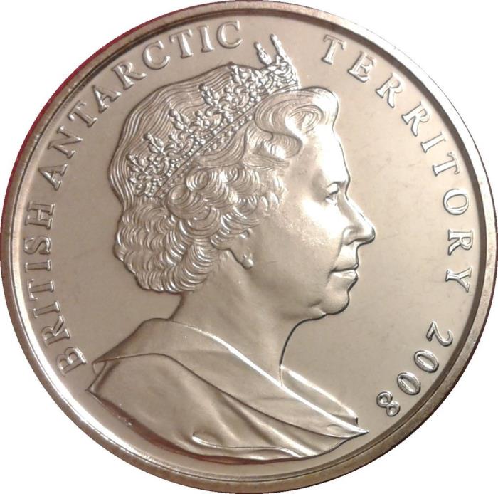 (№2008km1a) Монета Британская Антарктическая территория 2008 год 2 Pounds (100-летию Гранта Патентны