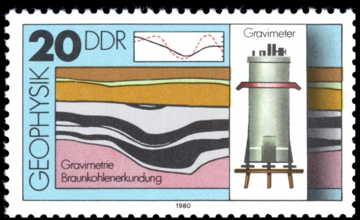 (1980-089) Марка Германия (ГДР) &quot;Гравиметрия&quot;    Геофизика III Θ